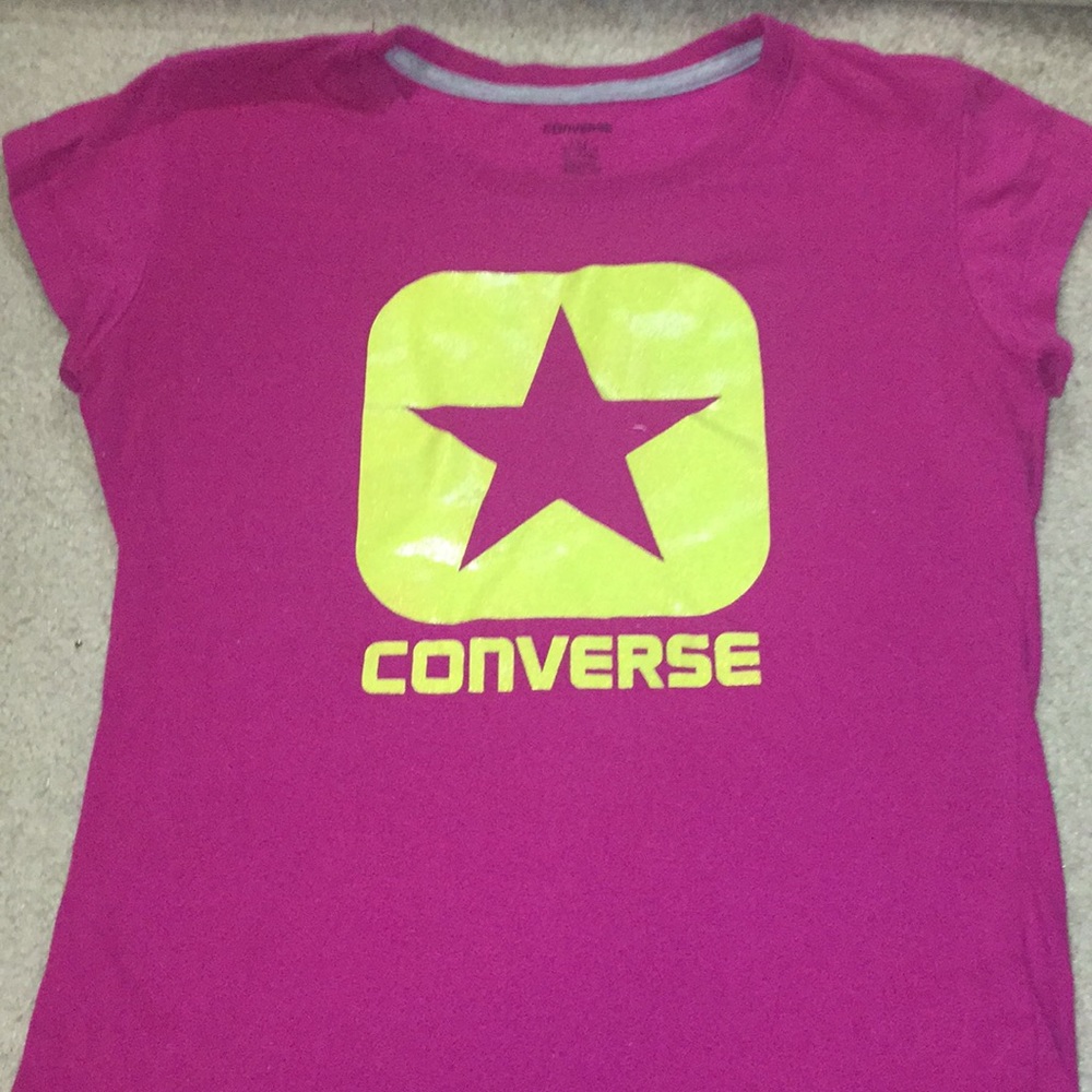 Pink and yellow converse shirt